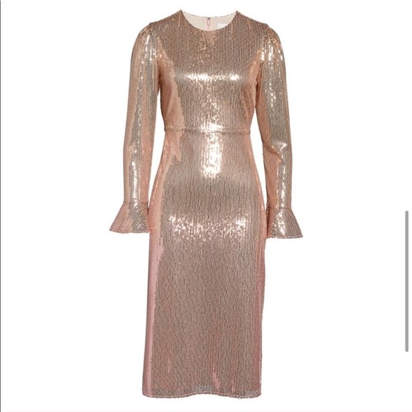 RACHEL PARCELL Sequin Long Sleeve Dress Pink Ombre - Picture 7 of 10